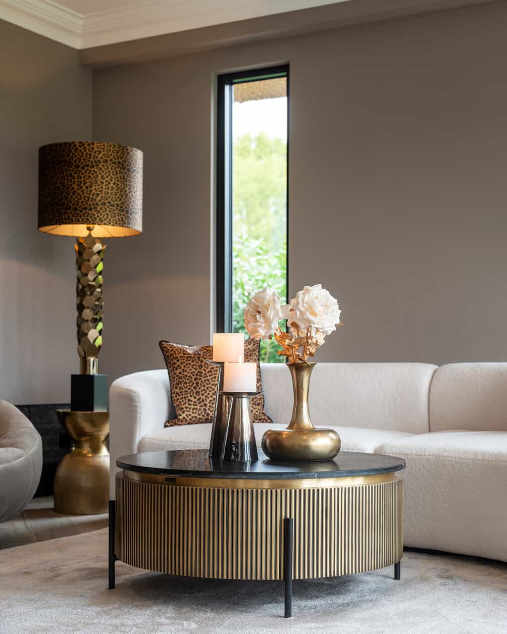 Coffee table Ironville 90Ø (Gold)